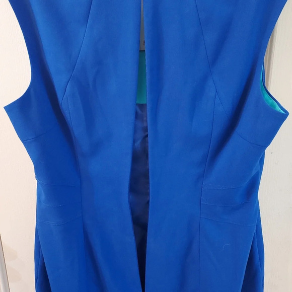 Calvin Klein Royal Blue Sleeveless Square Neck Shealth Dress in Size 12 - Picture 9 of 12